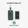 Renault / Dacia autókulcs burkolat - 4 gombos - Keyless Go, kwmobile, nubuk bőr, zöld, 48564.80