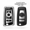 BMW autókulcs burkolat - 3 gombos - Keyless Go, kwmobile, szilikon, ezüst / fekete, 55039.01