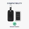 Renault / Dacia autókulcs tok - 4 gombos - Keyless Go, kwmobile, Eco bőr, fekete, 44637.43