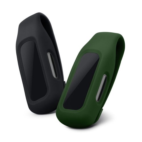 2 db-os Fitbit Inspire 2/Ace 3 tok készlet, Kwmobile, fekete/zöld, szilikon, 54017.05