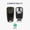 Audi autókulcs burkolat - 3 gombos - Keyless Go, kwmobile, szilikon, fekete / arany, 56004.01