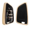 BMW autókulcs burkolat - 3 gombos - Smart Key, kwmobile, szilikon, fekete / arany, 56001.01