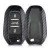 Peugeot / Citroen autókulcs tok - 3 gombos - Keyless Go, kwmobile, műanyag, fekete / szürke, 56474.01