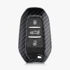 Peugeot / Citroen autókulcs tok - 3 gombos - Keyless Go, kwmobile, műanyag, fekete / szürke, 56474.01