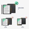 Kobo Libra 2 tok, textil, szürke, kwmobile, 56582.19