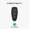 Ford autókulcs fedél - 3 gombos - Keyless Go, kwmobile, műanyag, fekete / szürke, 56731.01