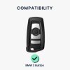 Autókulcs fedél BMW-hez - 3 gombos - Keyless Go, kwmobile, műanyag, fekete, 56723.03