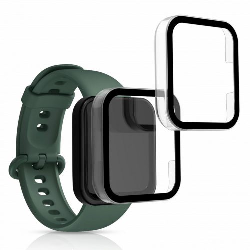 2 db-os tokkészlet Xiaomi Redmi Watch 2, kwmobile, biztonsági üveghez, fekete / átlátszó, 56913.01