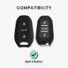 Autókulcs fedél Opelhez - 3 gombos - Keyless Go, kwmobile, szilikon, fekete, 56975.01