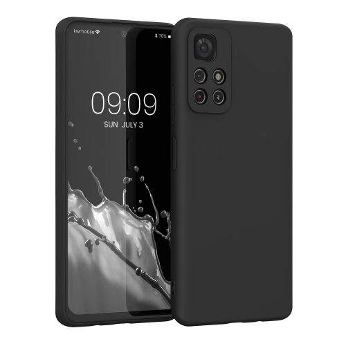 Kwmobile tok Xiaomi Redmi Note 11S 5G/Poco M4 Pro 5G telefonhoz, szilikon, fekete, 57024.01