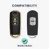 Autókulcs borítás Mazdához - 2 gombos - Keyless Go, kwmobile, szilikon, fekete / arany, 57044.01