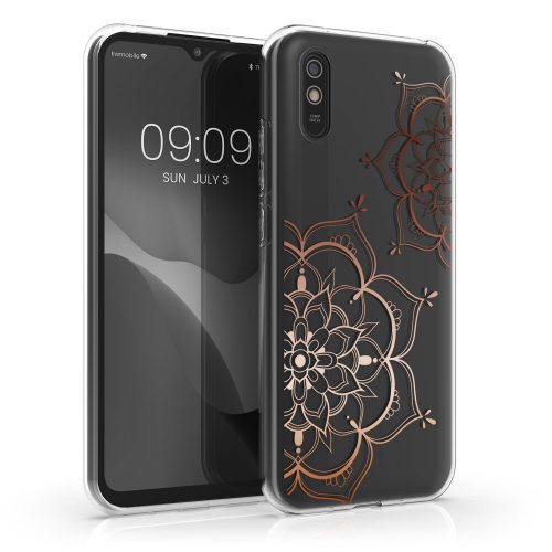 Kwmobile tok Xiaomi Redmi 9A/Redmi 9AT telefonhoz, szilikon, átlátszó/rózsaszín, 57092.02