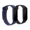 2 db pánt készlet Xiaomi Mi Smart Band 6/Mi Band 6/Mi Band 5 telefonhoz, Kwmobile, fekete/kék, szilikon, 57428.02