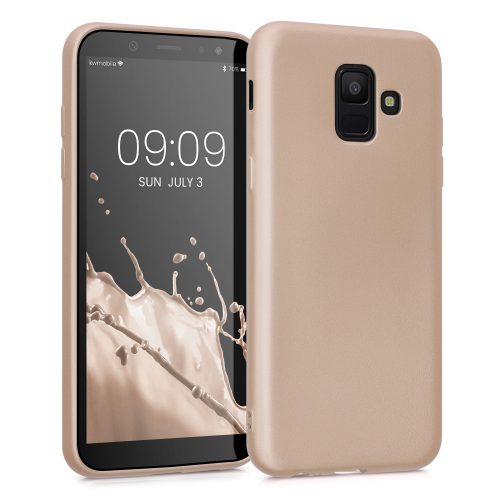 Kwmobile tok Samsung Galaxy A6 (2018) telefonhoz, szilikon, arany, 46374.66