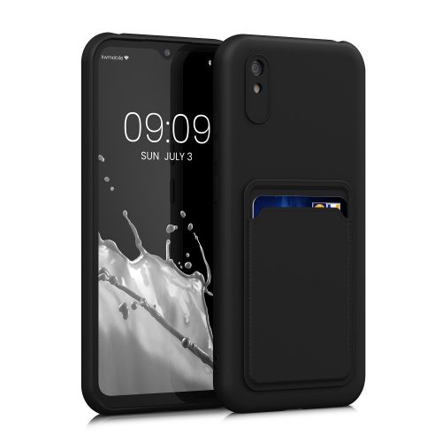 Kwmobile tok Xiaomi Redmi 9A/Redmi 9AT telefonhoz, szilikon, fekete, 57826.47