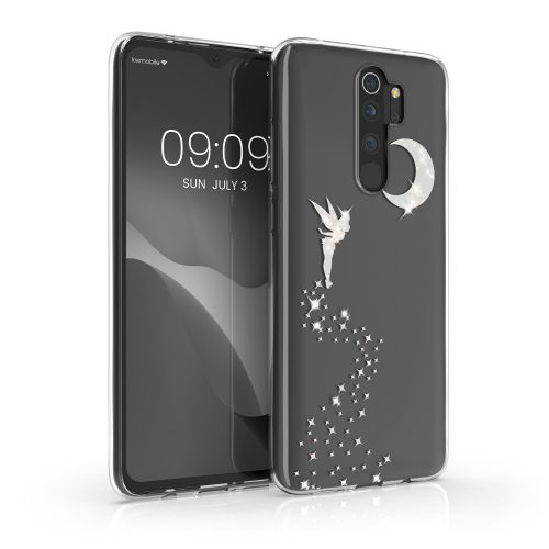 Kwmobile tok Xiaomi Redmi Note 8 Pro telefonhoz, szilikon, átlátszó/ezüst, 50246.09