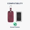 Autókulcs fedél Renault 4 gombokhoz - Smart Key, Kwmobile, piros, Eco-bőr, 48565.22