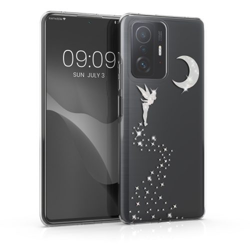 Kwmobile tok Xiaomi 11T/11T Pro telefonhoz, szilikon, átlátszó/ezüst, 57086.04