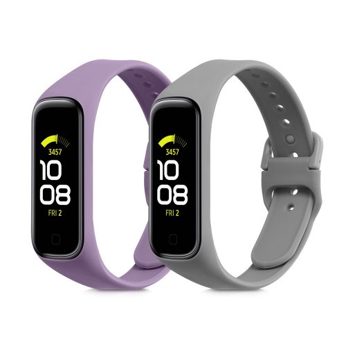 2 db pánt készlet Samsung Galaxy Fit 2, Kwmobile, szürke/lila, szilikon, 53962.06