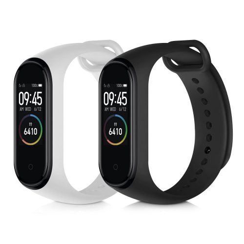 db pánt készlet Xiaomi Mi Band 4, Kwmobile, fekete/fehér, szilikon, 49312.02 telefonhoz