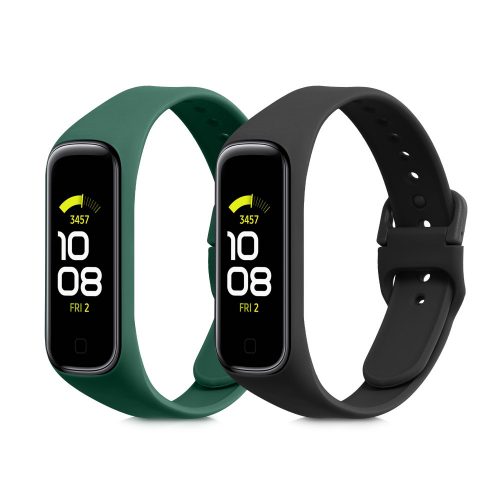 2 db pánt készlet Samsung Galaxy Fit 2 telefonhoz, Kwmobile, fekete/zöld, szilikon, 53962.05