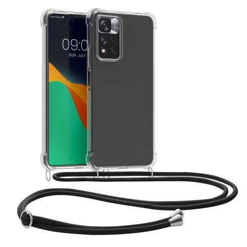 Kwmobile tok Xiaomi Redmi Note 11 Pro Plus 5G telefonhoz, szilikon, átlátszó/fekete, 58099.01