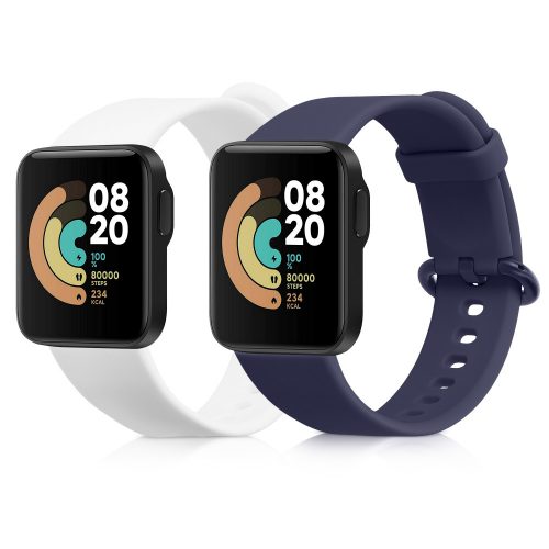 2 db szíj készlet Xiaomi Mi Watch Lite/Redmi Watchhoz, Kwmobile, kék/fehér, szilikon, 54778.07