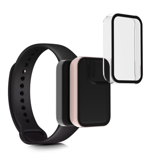 2 db védőfólia készlet Xiaomi Redmi Smart Band Prohoz, Kwmobile, átlátszó/rózsaszín, biztonsági üveg, 57424.02