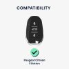 Peugeot/Citroen 3 gombos autókulcs burkolat - Smart Key, Kwmobile, fekete/arany, szilikon, 58603.01