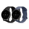 2 db pánt készlet Garmin Venu Sq/Venu 2 Plus/Vivomove Sport, Kwmobile, fekete/kék, szilikon, 58746.01 készülékekhez