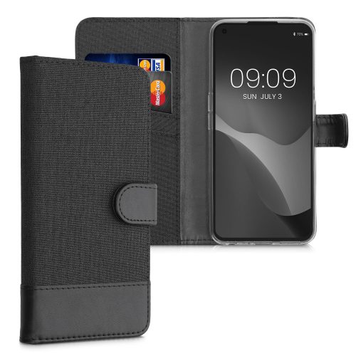 Kwmobile tok OnePlus Nord CE 2 Lite 5G telefonhoz, textil, fekete, 58761.73