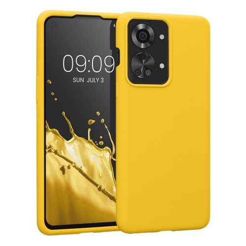 Kwmobile tok OnePlus Nord 2T telefonhoz, szilikon, sárga, 58764.165