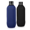 2 db Cooler Jacket huzat készlet SodaStream palackokhoz, Kwmobile, fekete/kék, neoprén, 58832.02