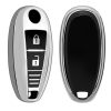 Autókulcs fedél Suzuki 2 gomboshoz - Keyless Go, Kwmobile, ezüst, szilikon, 54591.94