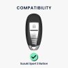 Autókulcs fedél Suzuki 2 gomboshoz - Keyless Go, Kwmobile, ezüst, szilikon, 54591.94