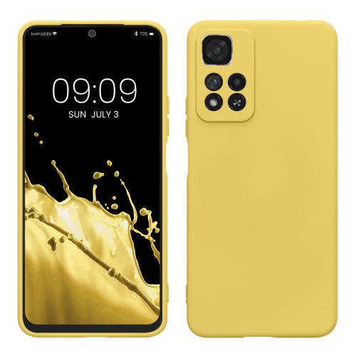 kwmobile burkolat Xiaomi Redmi Note 11 Pro Plus 5G telefonhoz, szilikon, sárga, 58097.165