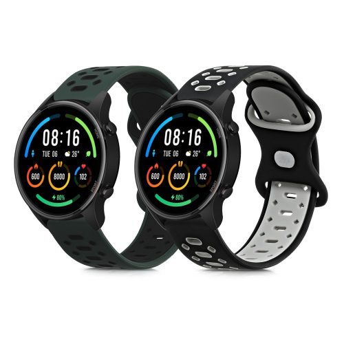 2 db szíj készlet Xiaomi Mi Watch/Mi Watch Color Sport, Kwmobile, Multicolor, Szilikon, 59165.01