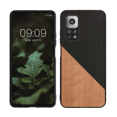 Lökhárító kwmobile Xiaomi Mi 10T/Mi 10T Pro készülékhez, fa, barna/fekete, 56623.03