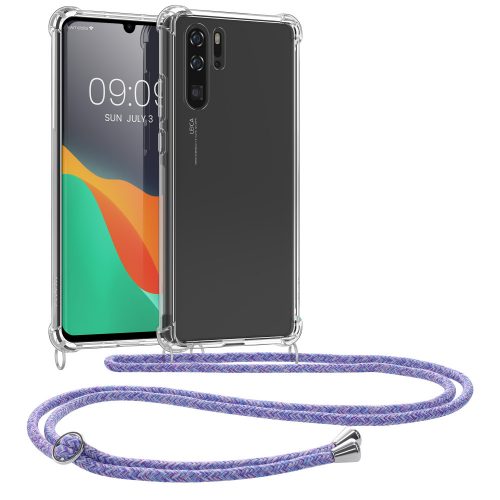 Kwmobile lökhárító Huawei P30 Pro-hoz, szilikon, átlátszó/lila, 48634.108