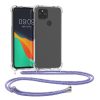 Lökhárító kwmobile Google Pixel 4a 5G telefonhoz, szilikon, átlátszó/lila, 53652.108