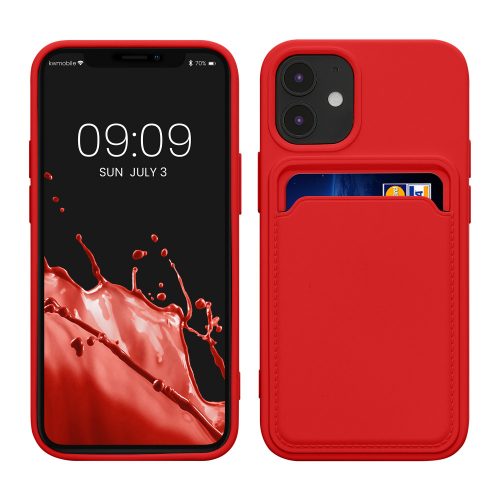 kwmobile tok Apple iPhone 12 Minihez, szilikon, piros, 55111.09