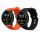 2 db Kwmobile szíj készlet Xiaomi Mi Watch/Mi Watch Color Sporthoz, fekete/narancs, szilikon, 58466.04