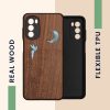 Kwmobile tok Motorola Moto G52/Moto G82, többszínű, fa/szilikon, 58541.03