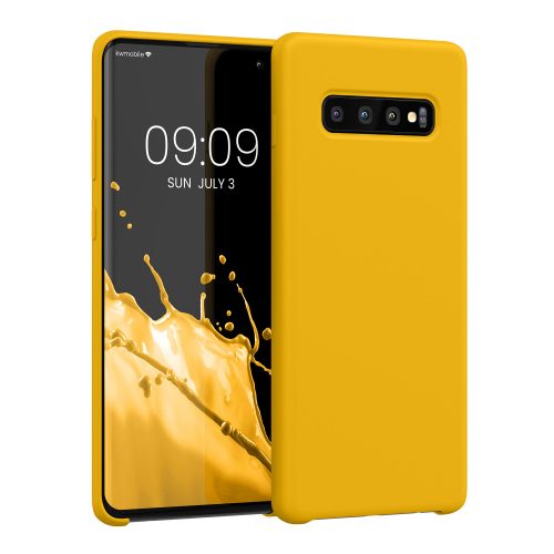 Kwmobile tok Samsung Galaxy S10 Plus készülékhez, sárga, szilikon, 49028.165