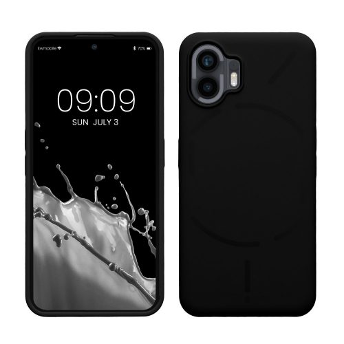 Kwmobile Case for Nothing Phone (2), fekete, szilikon, 61746.01