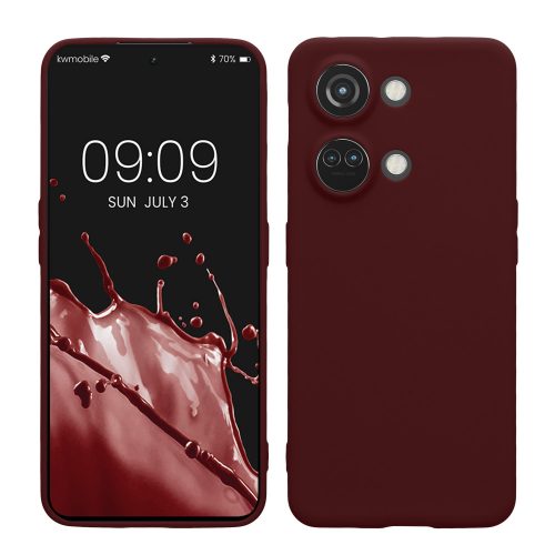 Kwmobile tok OnePlus Nord 3 5G telefonhoz, sötétvörös, szilikon, 61767.190