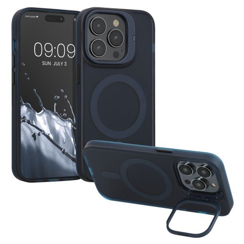 Kwmobile tok Apple iPhone 14 Pro készülékhez, sötétkék/átlátszó, szilikon, 61937.17