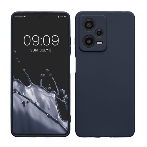 Kwmobile tok Xiaomi Redmi Note 12 Pro 5G telefonhoz, sötétkék, szilikon, KWM000018BO008C