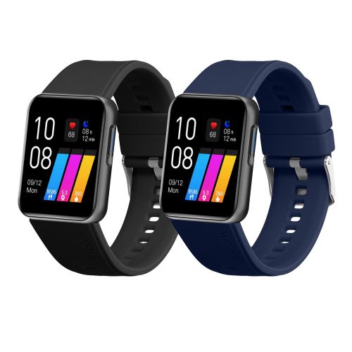 2 db Kwmobile szíj készlet GRV SmartWatch, fekete/sötétkék, szilikon, KWM000024SY001C