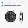 2 db Kwmobile tok készlet biztonsági üveggel Samsung Galaxy Watch 6-hoz, krémszínű/átlátszó, műanyag, KWM000024TC002C